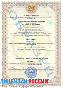 Образец разрешение Архангельск Сертификат ISO 50001